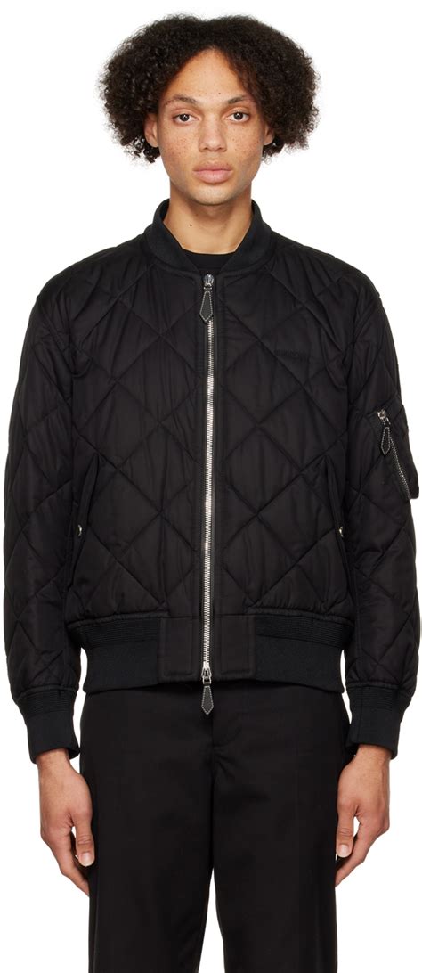 black burberry bomber|Nylon Bomber Jacket in Black .